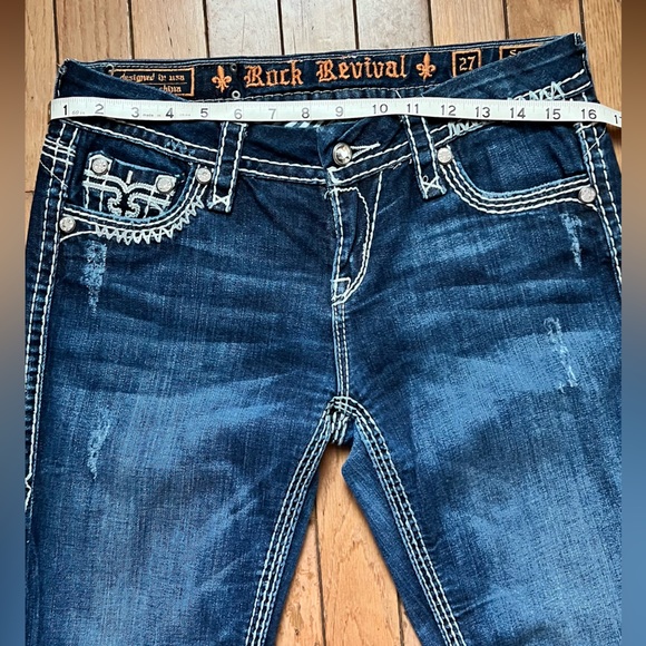 Rock Revival Women's 27 Serena Easy Boot Blue Denim Jeans Pants buckle - Picture 15 of 15